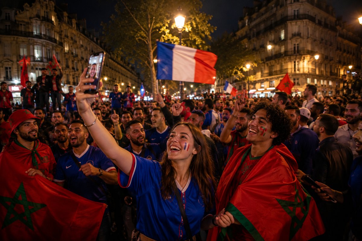 Fanzonen i Paris fejrer efter slutfløjtet